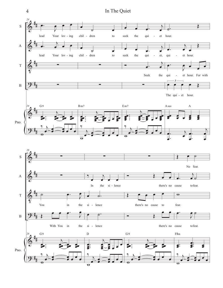 In The Quiet (Vocal Quartet - (SATB) 4-Part scores gallery preview page 4
