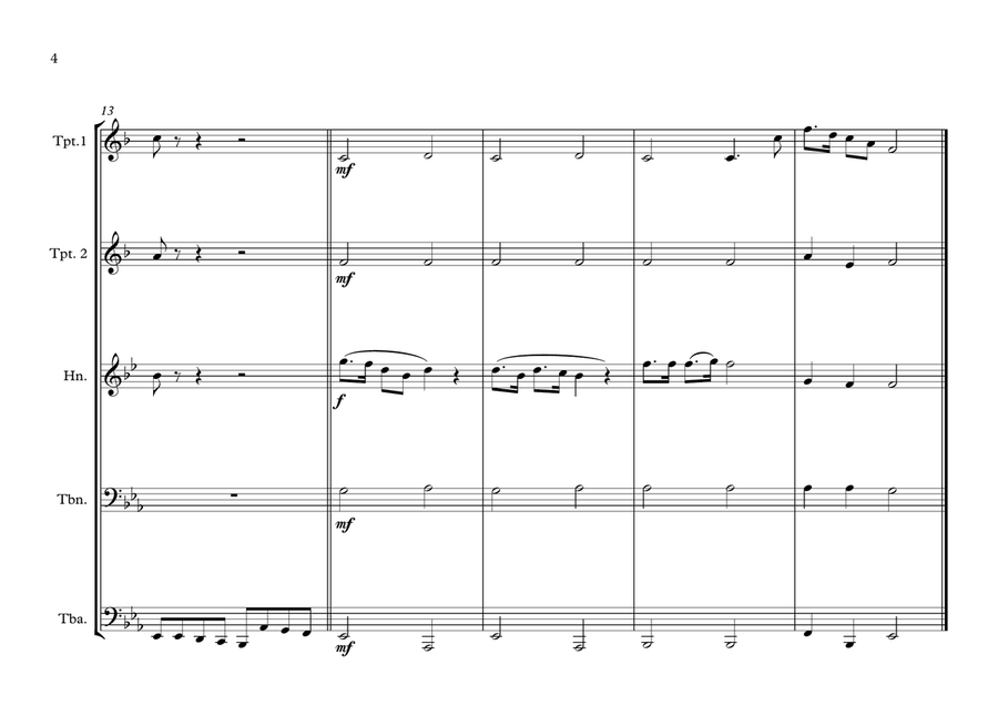 Sudanese (Republic)National Anthem for Brass Quintet Brass Quintet scores gallery preview page 4
