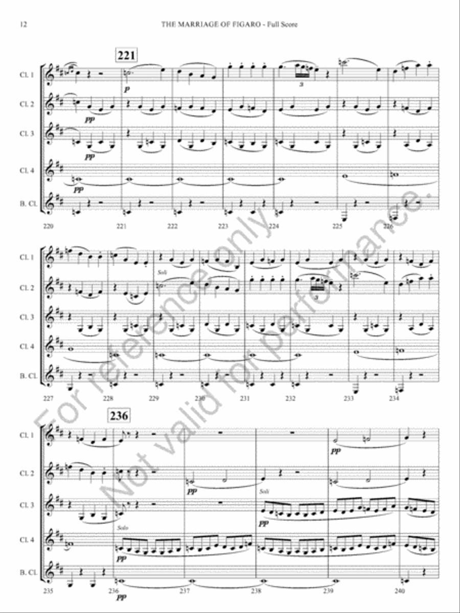 The Marriage Of Figaro The Marriage Of Figaro Clarinet Quintet scores gallery preview page 14
