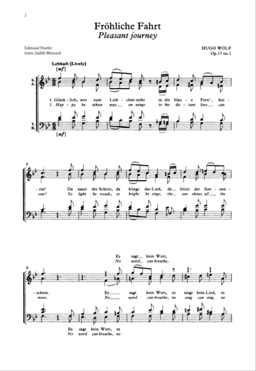 Three Romantic Partsongs 4-Part scores gallery preview page 3