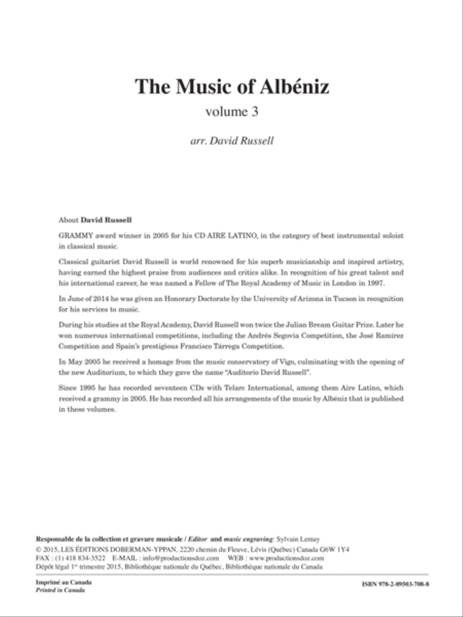 The Music of Albéniz, vol. 3 Classical Guitar scores gallery preview page 2