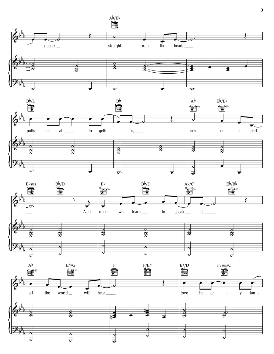 Love In Any Language Piano, Vocal, Guitar scores gallery preview page 3