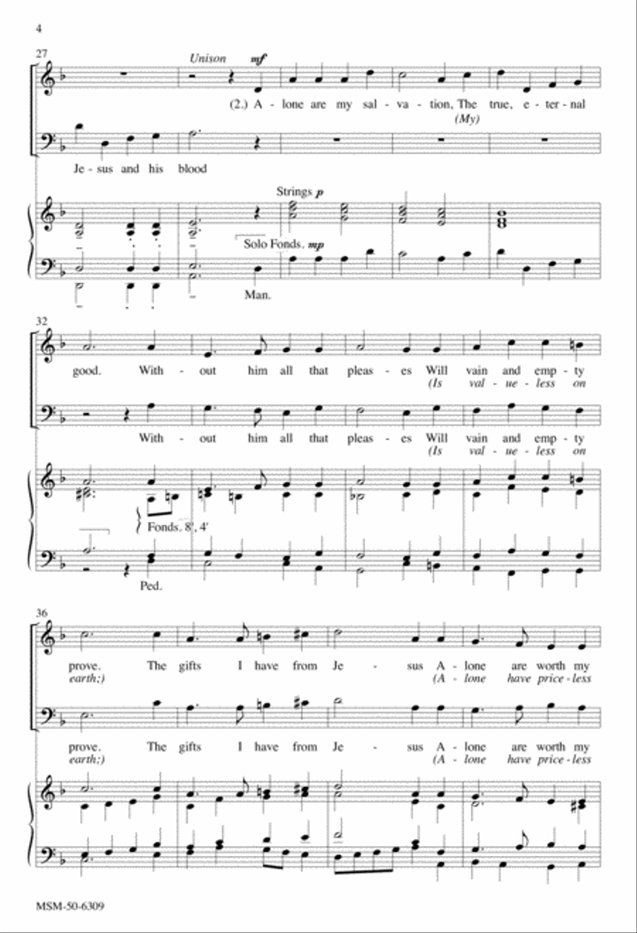 If God Himself Be For Me 4-Part scores gallery preview page 4