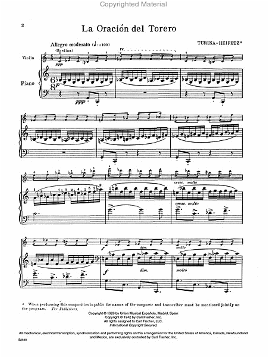 La Oracion Del Torero La Oracion Del Torero Violin Solo scores gallery preview page 2