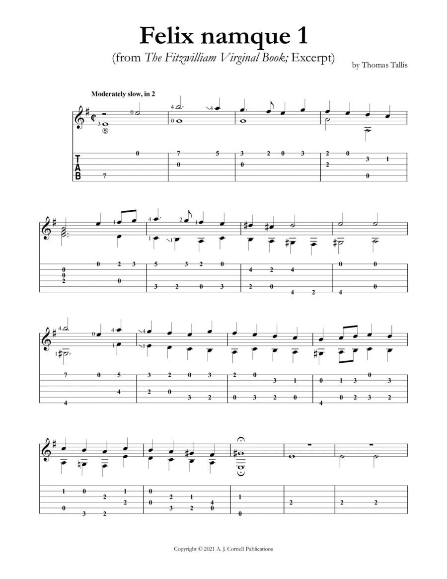Felix namque 1 Felix namque 1 Classical Guitar scores gallery preview page 1