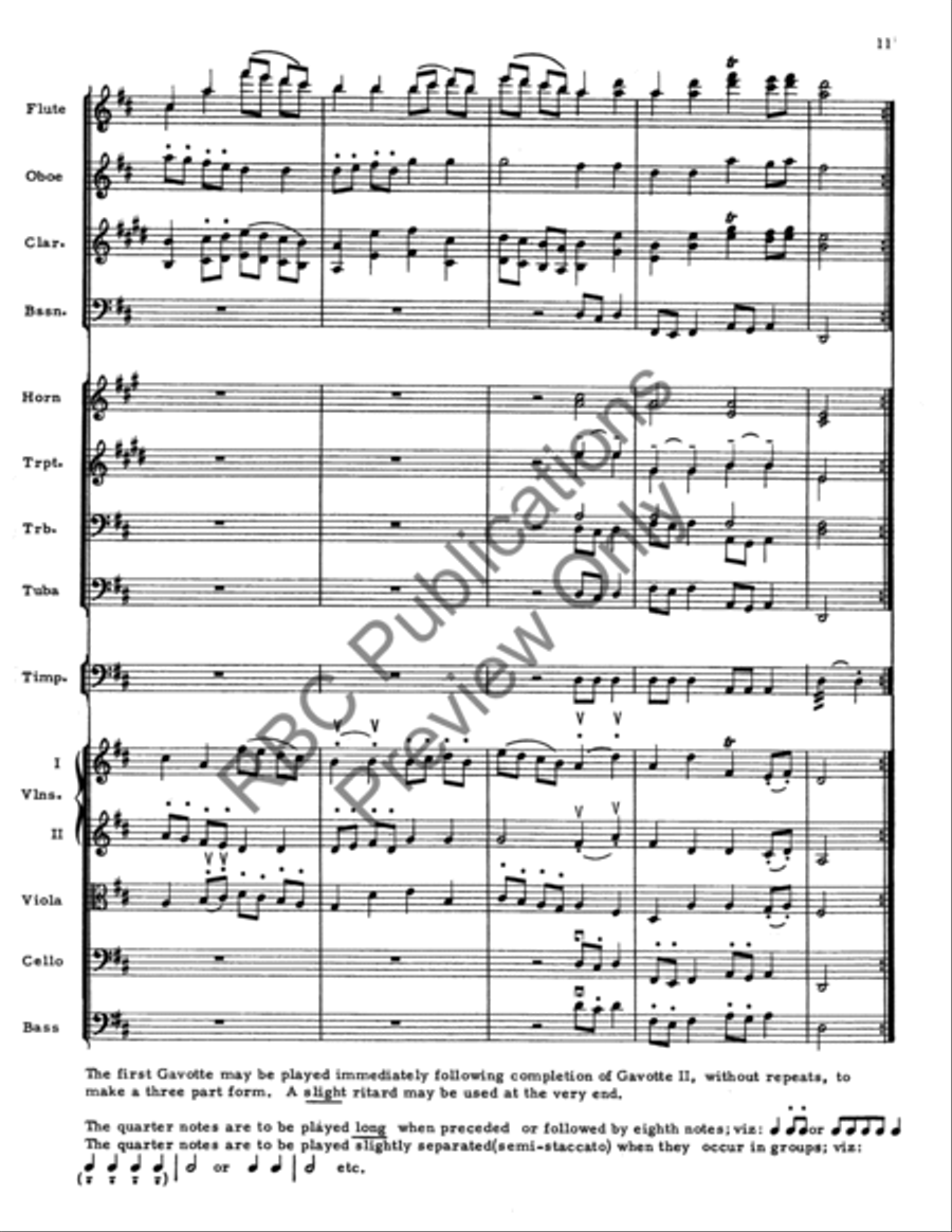 Gavotte One And Two Suite In D (Score) Full Orchestra scores gallery preview page 12