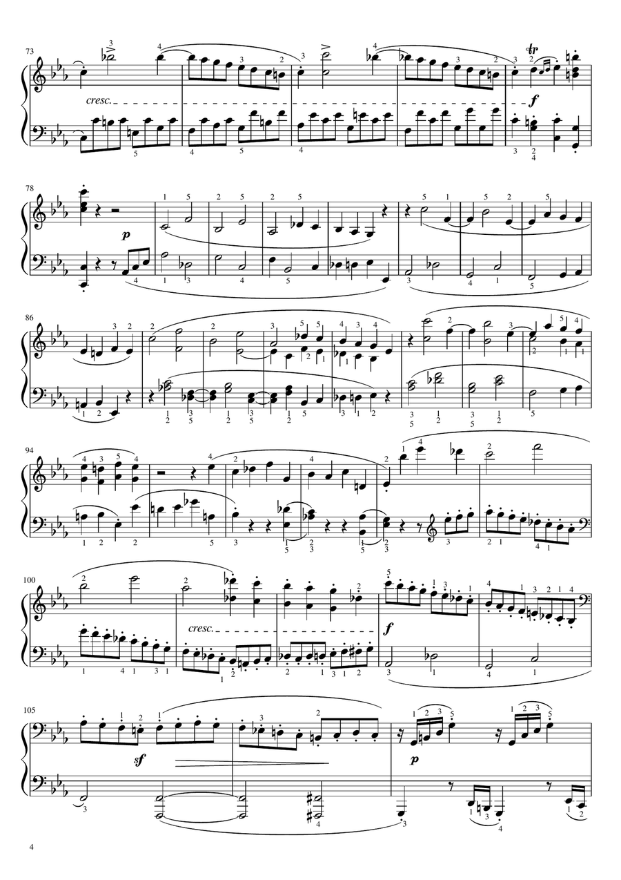 Beethoven - Piano Sonata No. 8, “Pathétique”, 3rd Movement Op.13 - Original With Fingered Piano Solo scores gallery preview page 4