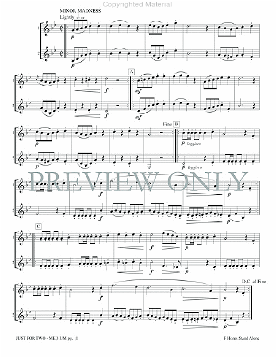 Just for Two Medium (stand alone version) Brass Duet scores gallery preview page 13