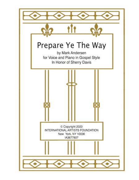 Prepare Ye The Way for Voice and Piano in Gospel Style