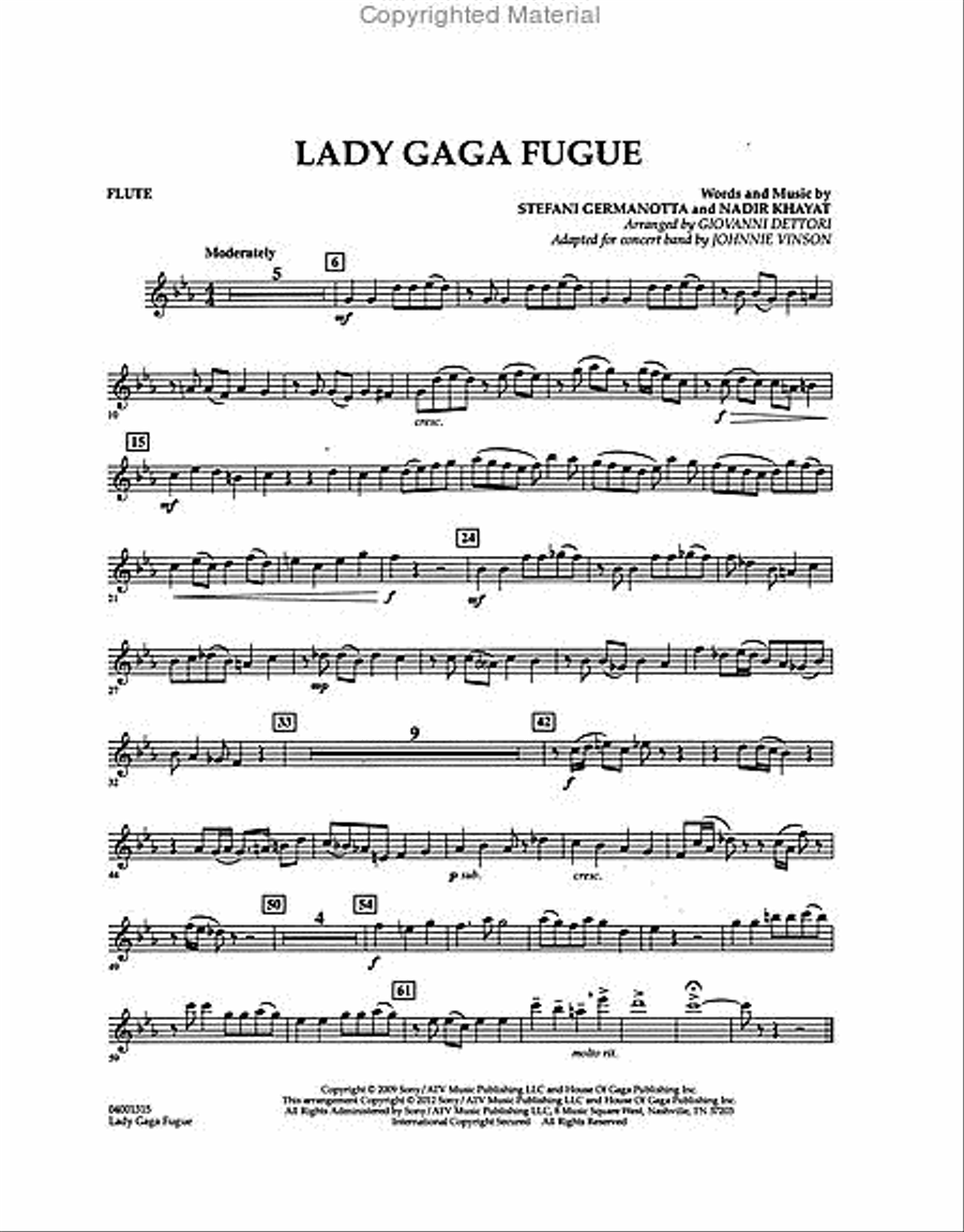 Lady Gaga Fugue Concert Band scores gallery preview page 4