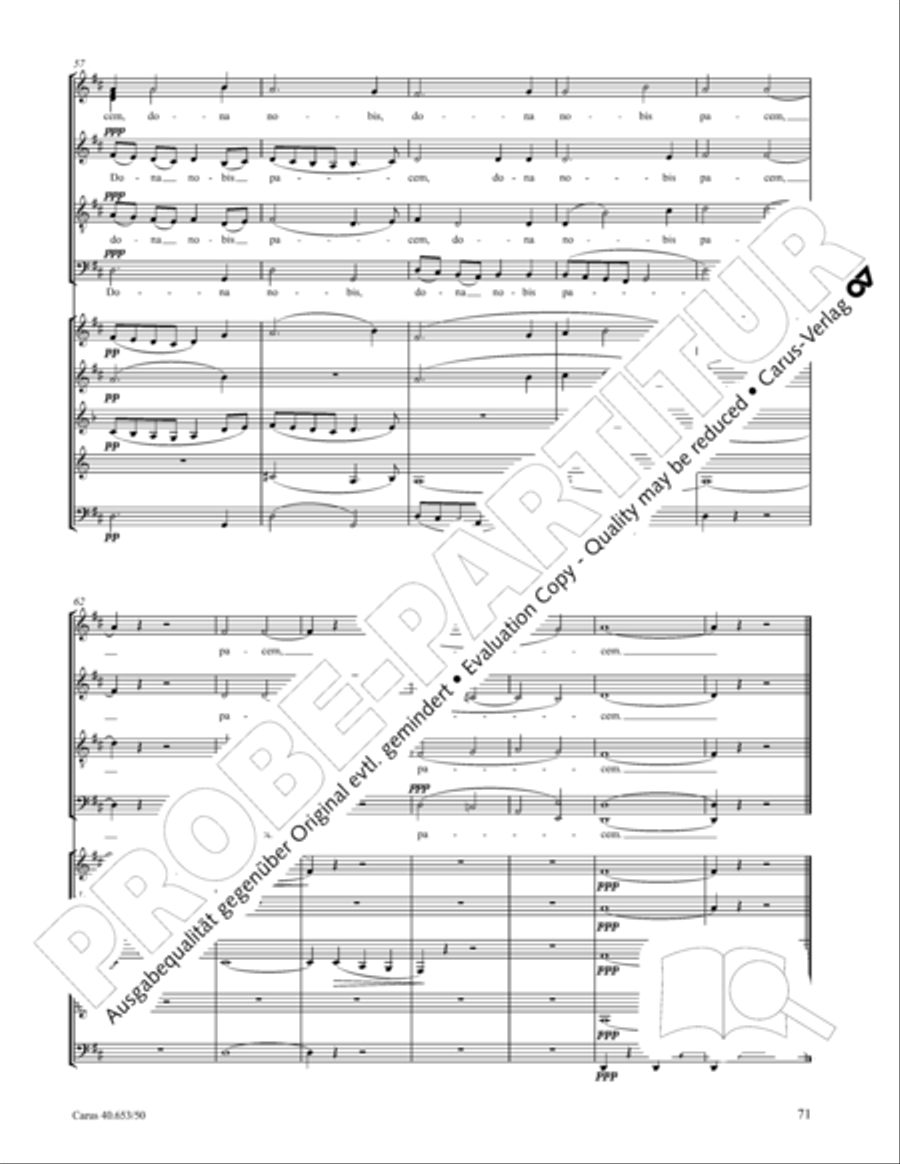 Mass in D Major (Missa in D) 4-Part scores gallery preview page 72