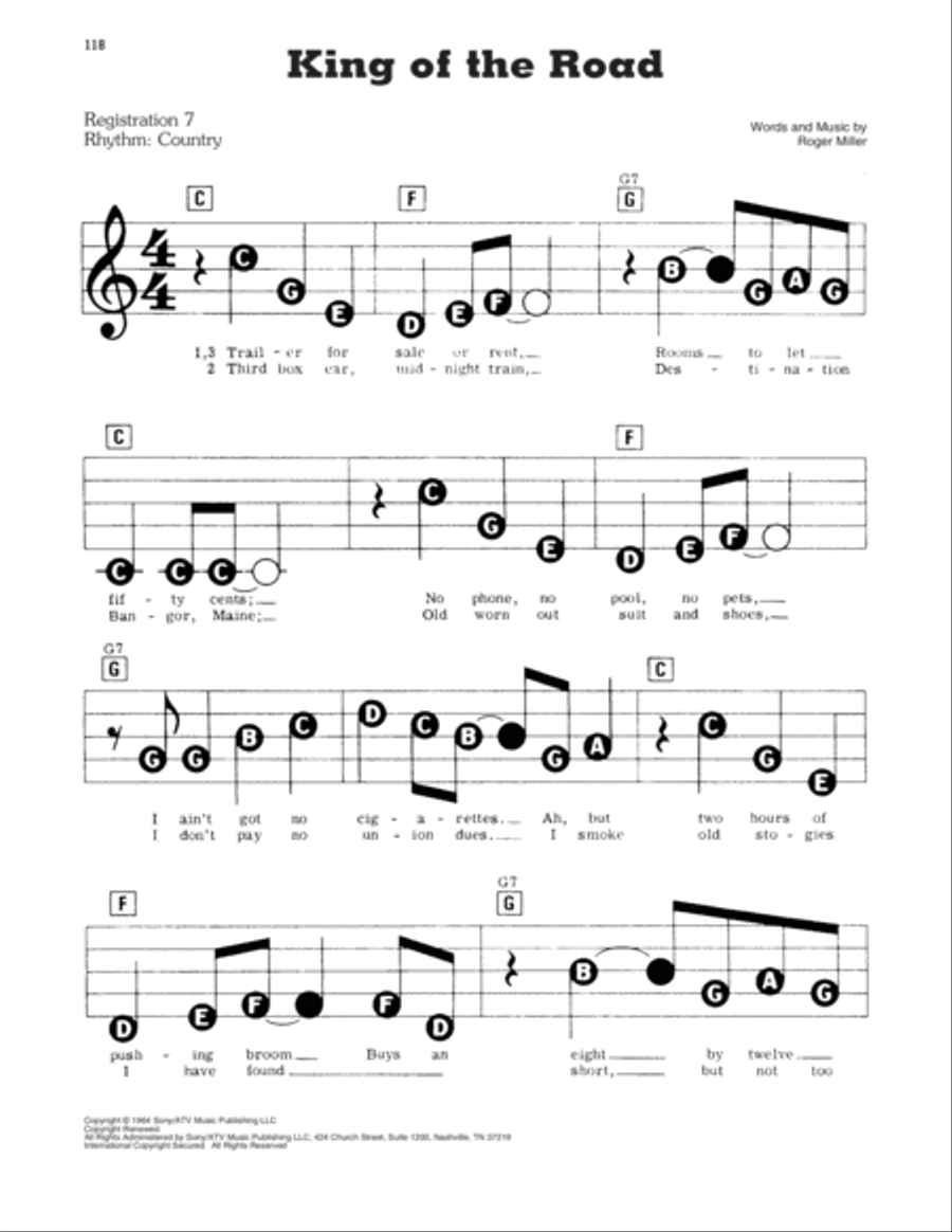 King Of The Road Electronic Keyboard scores gallery preview page 1