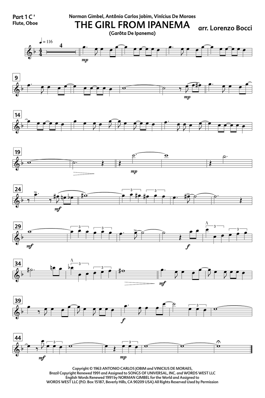 The Girl From Ipanema (Garôta De Ipanema) Concert Band scores gallery preview page 5