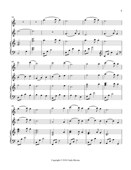 Silent Night, for Piano, Flute and Violin image number null