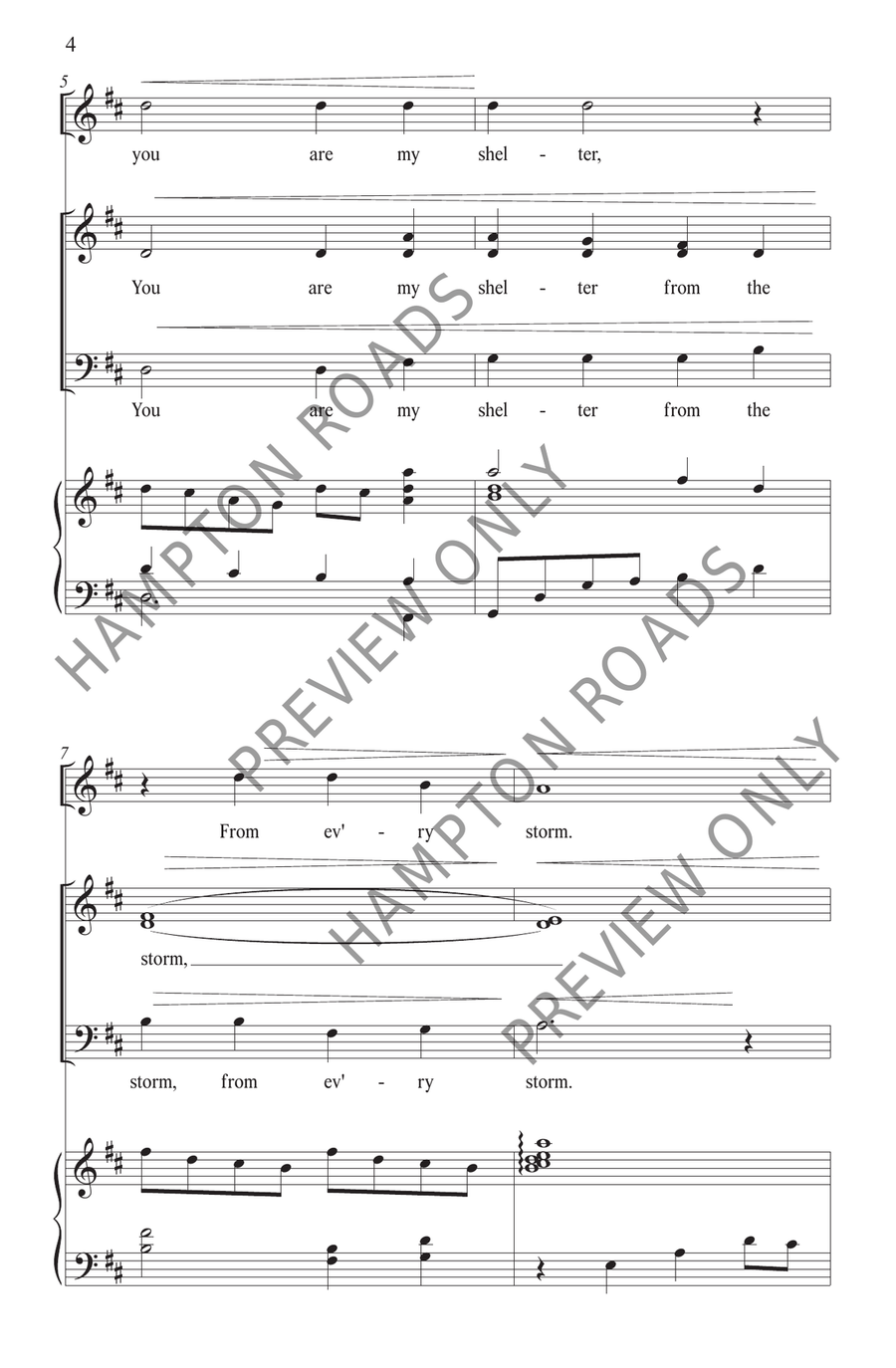 You Are My Refuge (SAB) 3-Part scores gallery preview page 5