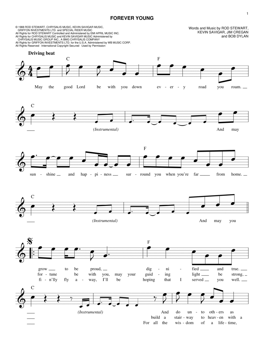 Forever Young Forever Young Piano scores gallery preview page 1