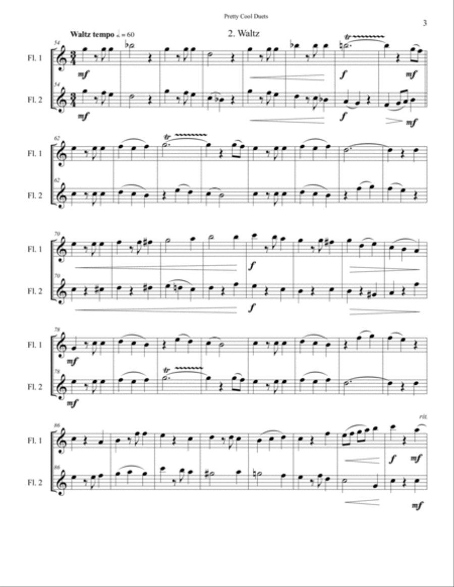 Pretty Cool Duets for Flutes Flute Duet scores gallery preview page 4