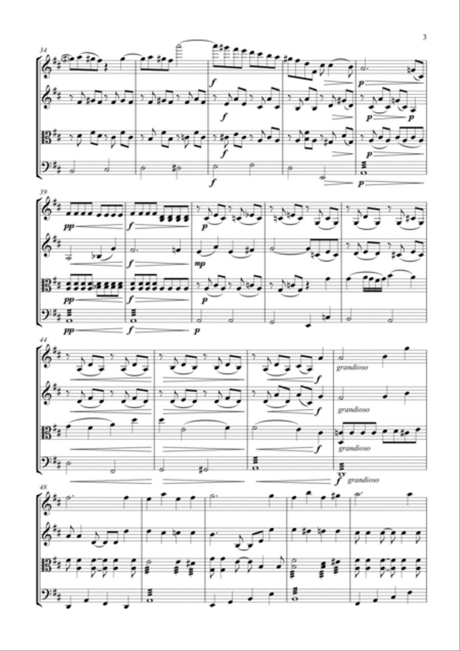 Cavatina for String Quartet String Quartet scores gallery preview page 3