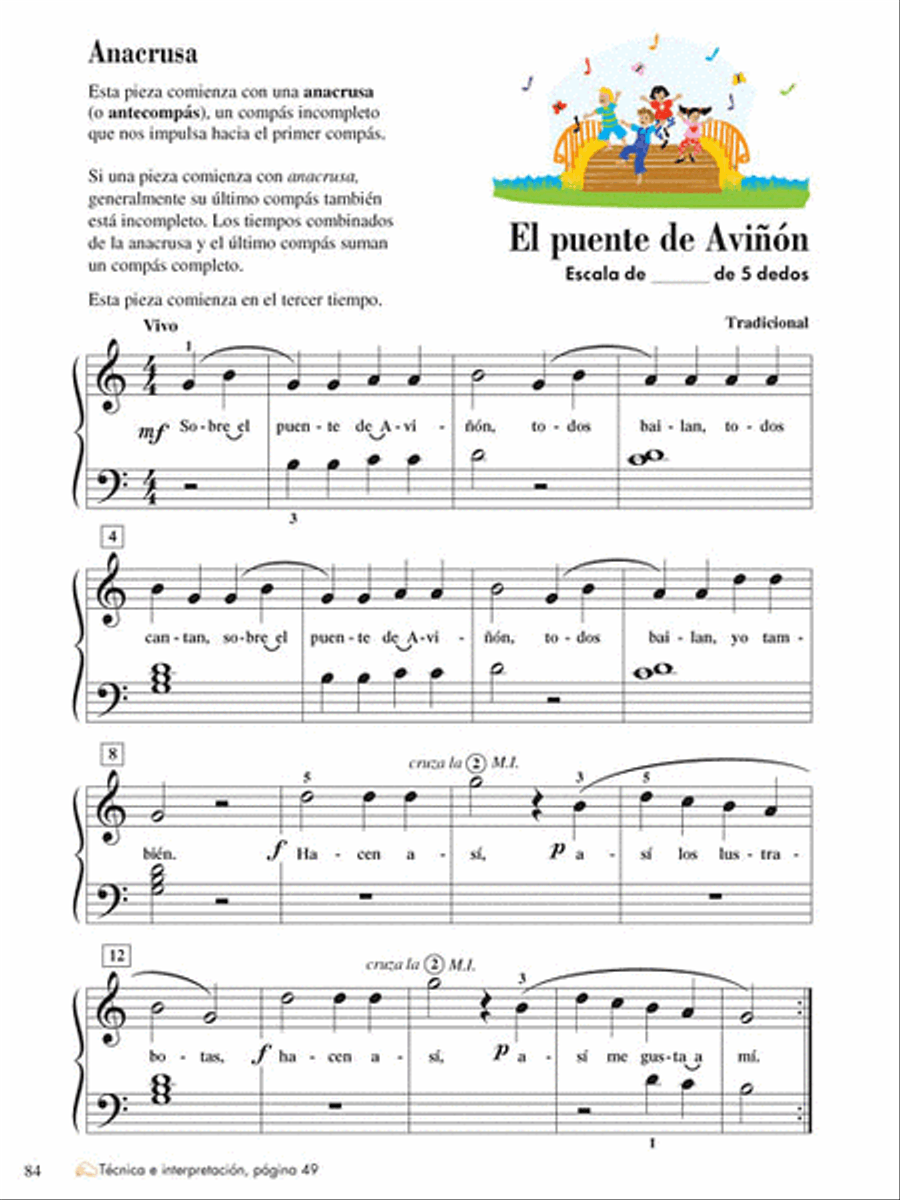 Lecciones y Teoría – Libro Uno de Dos Nivel 2 Piano Method scores gallery preview page 8