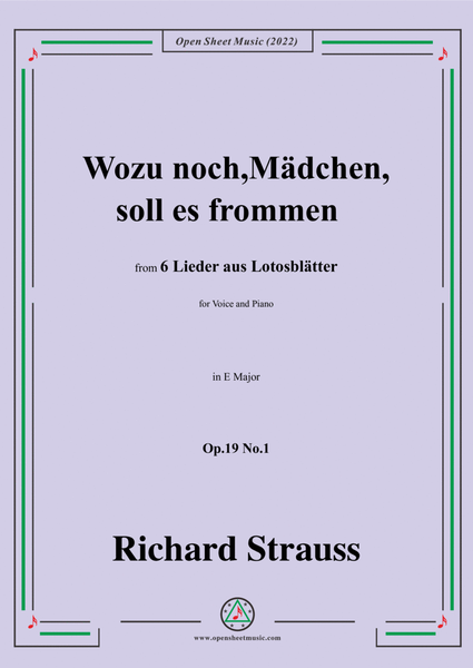Richard Strauss-Wozu noch,Mädchen,soll es frommen,in E Major image number null