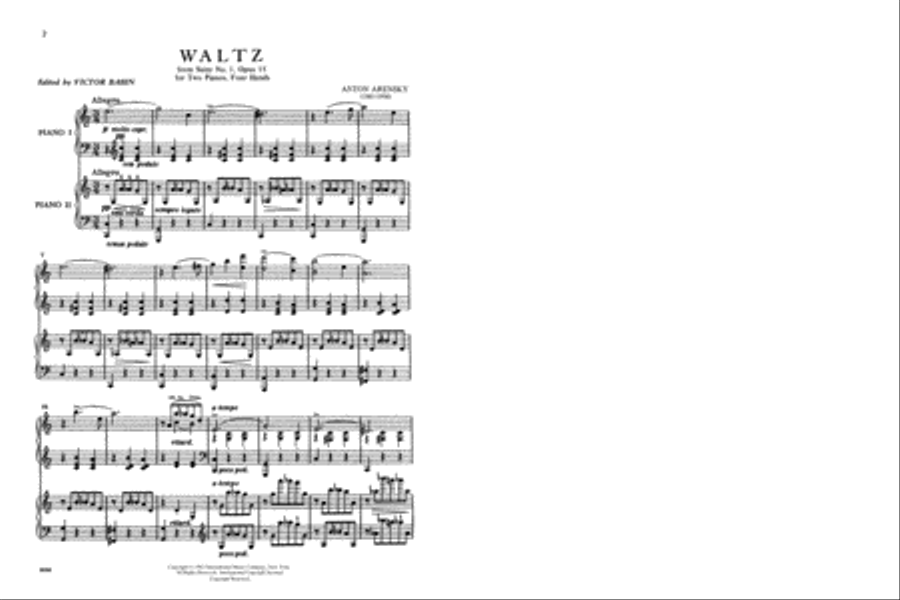 Waltz From The Suite, Opus 15 Piano Duet scores gallery preview page 2