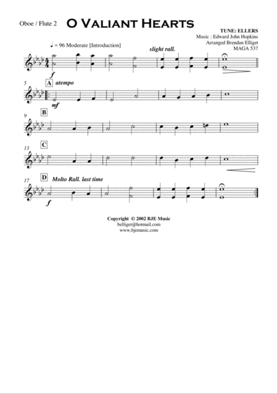 O Valiant Hearts - Concert Band Score and Parts PDF Concert Band scores gallery preview page 4