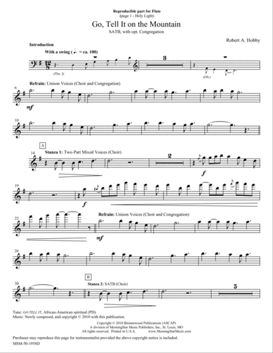 Book cover for Go Tell It on the Mountain (Downloadable Orchestra Parts)
