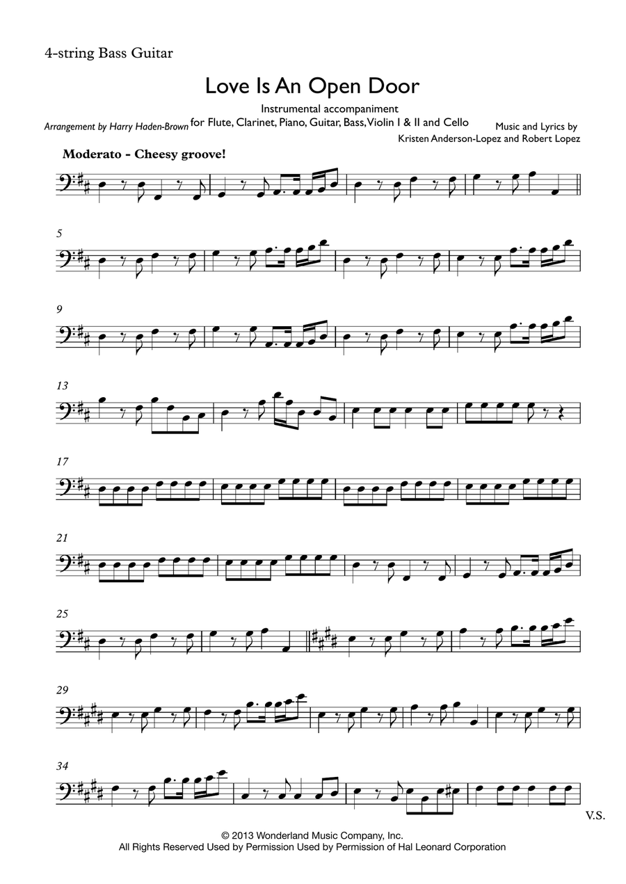 Love Is An Open Door String Duet scores gallery preview page 1