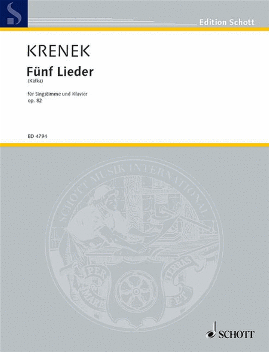 5 Lieder nach Kafka 5 Lieder nach Kafka Voice Solo scores gallery preview page 1