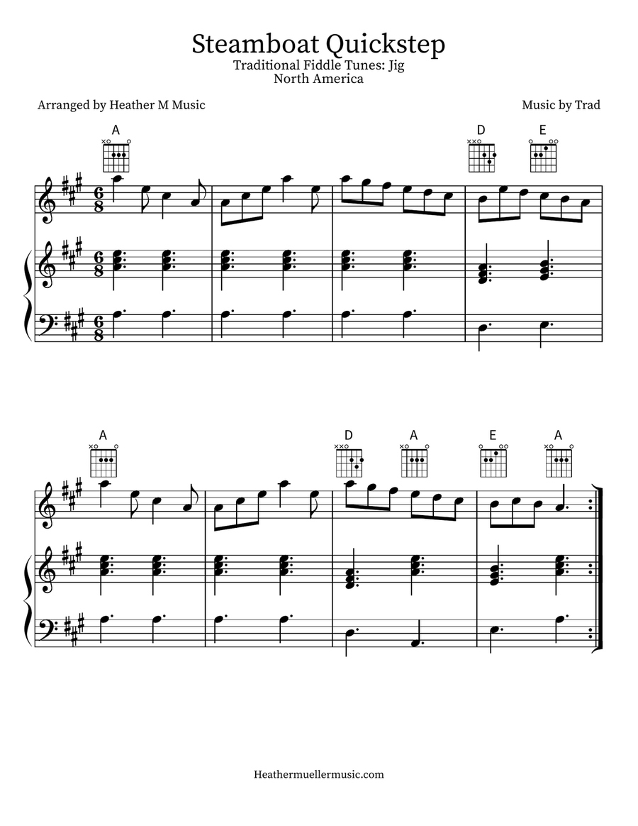 Steamboat Quickstep Violin Solo scores gallery preview page 1