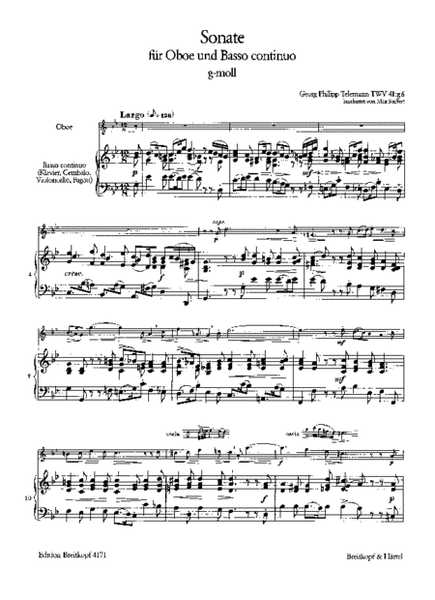 Sonata in G minor TWV 41:g6