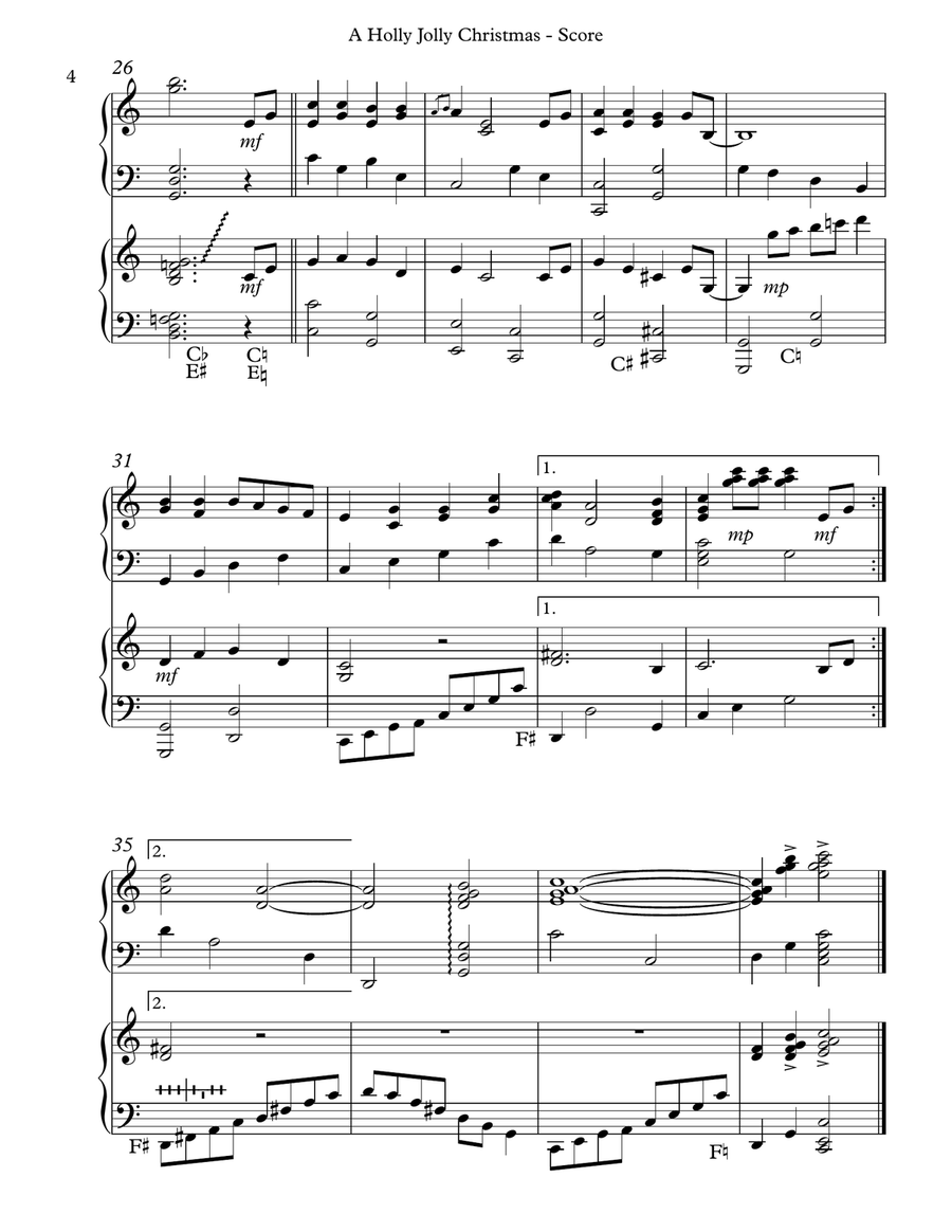 A Holly Jolly Christmas Celtic Harp scores gallery preview page 4
