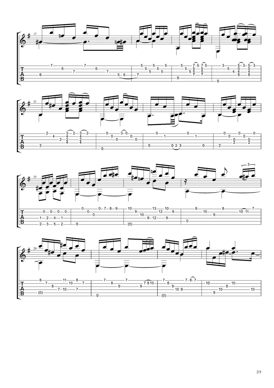La Primavera (Milonga) La Primavera (Milonga) Guitar Tablature scores gallery preview page 2
