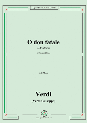 Verdi-O don fatale,in G Major,for Voice and Piano