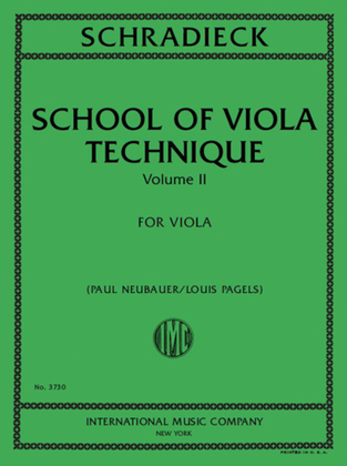 Book cover for School Of Viola Technique, Volume II