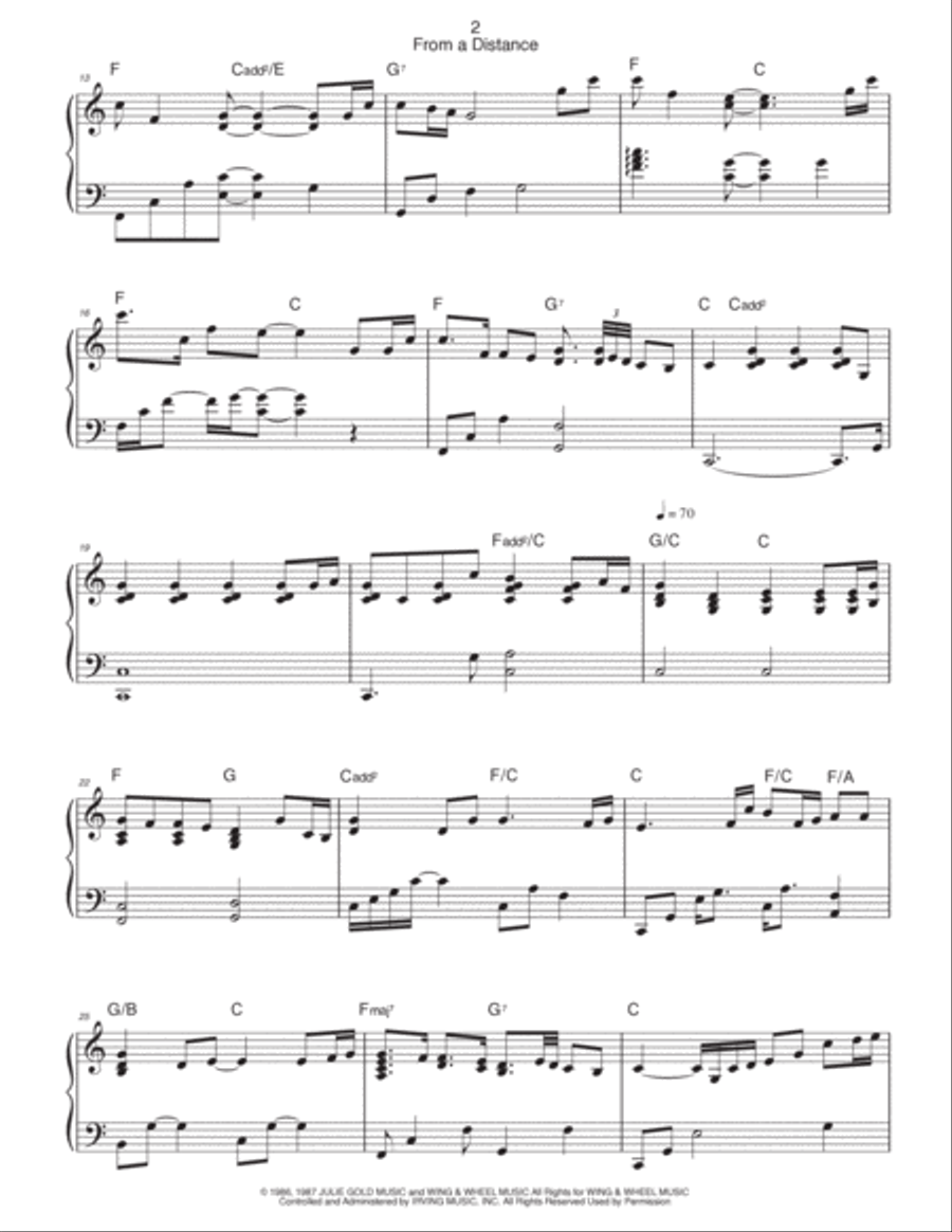 From A Distance Piano Solo scores gallery preview page 2