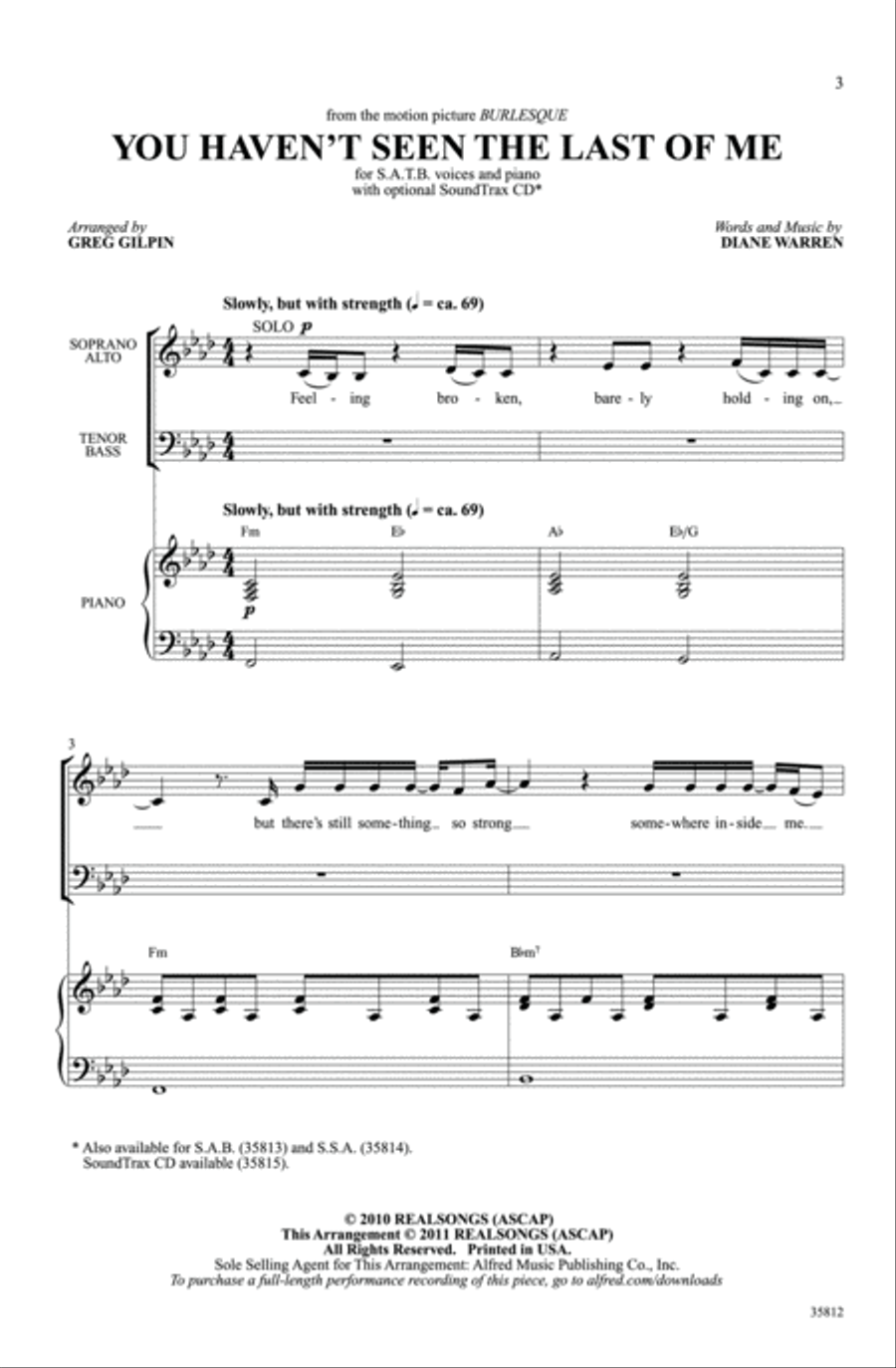You Haven't Seen the Last of Me - SoundTrax CD (CD only) Choir scores gallery preview page 2