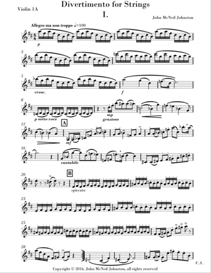 Divertimento For Strings: I. Allegro - Parts String Orchestra scores gallery preview page 6