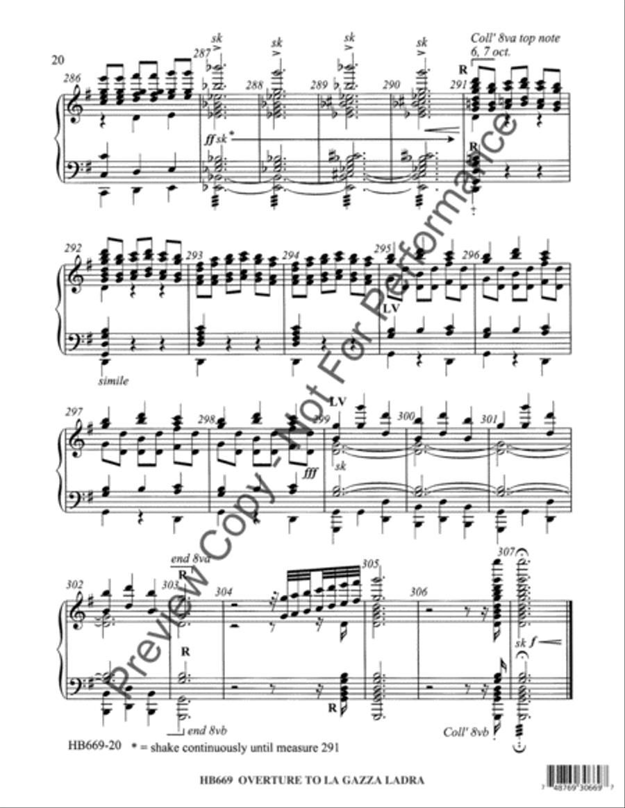 Overture to La Gazza Ladra from the Thieving Magpie Handbell Choir scores gallery preview page 20