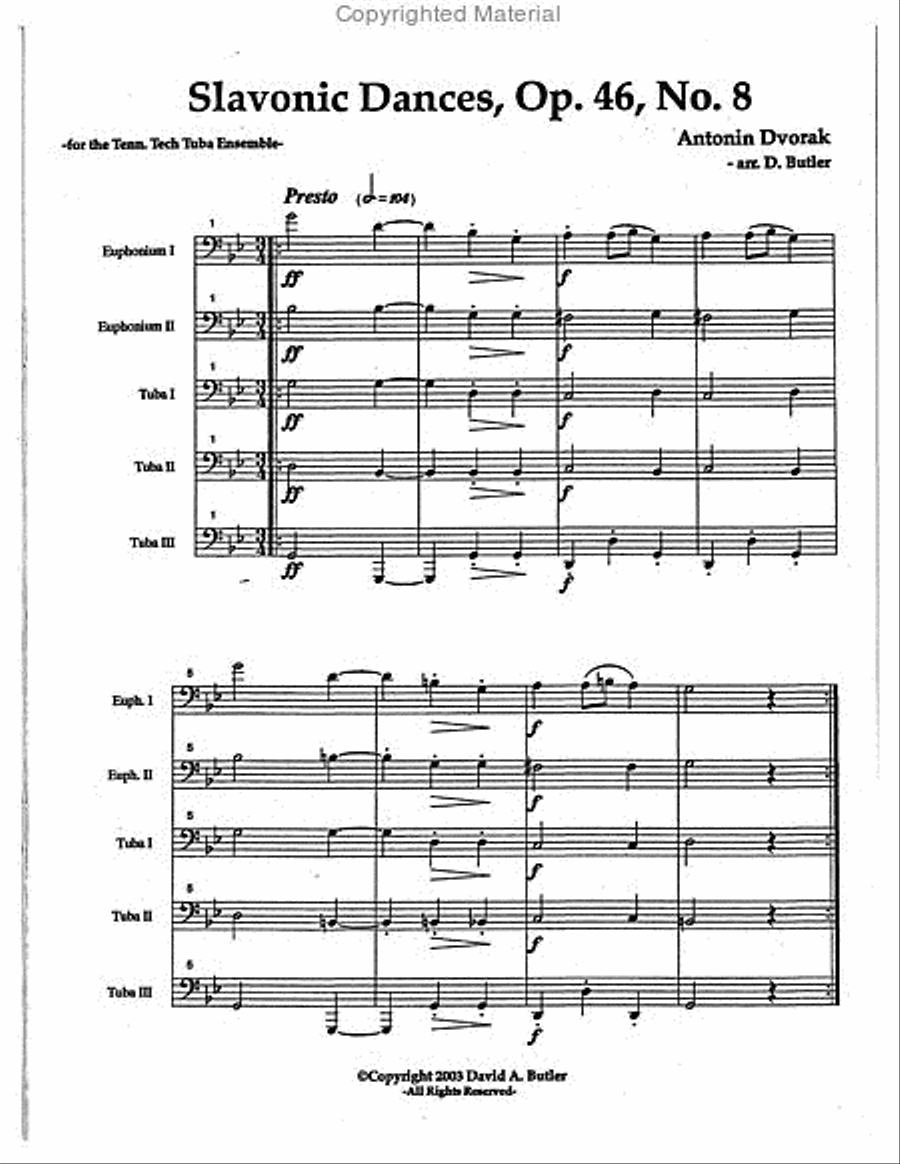 Slavonic Dances Op. 46 No. 8 Large Ensemble scores gallery preview page 2