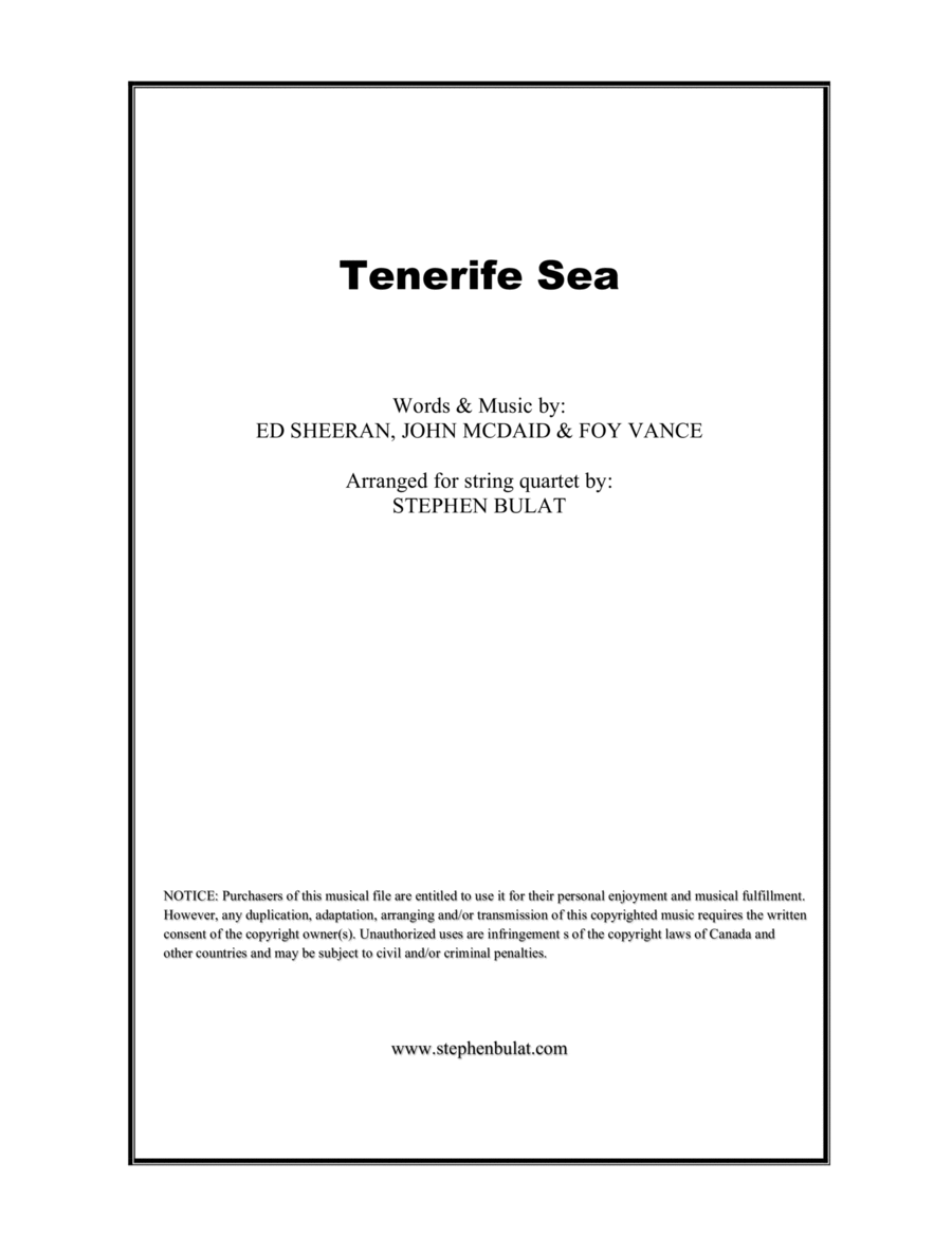 Tenerife Sea String Quartet scores gallery preview page 1