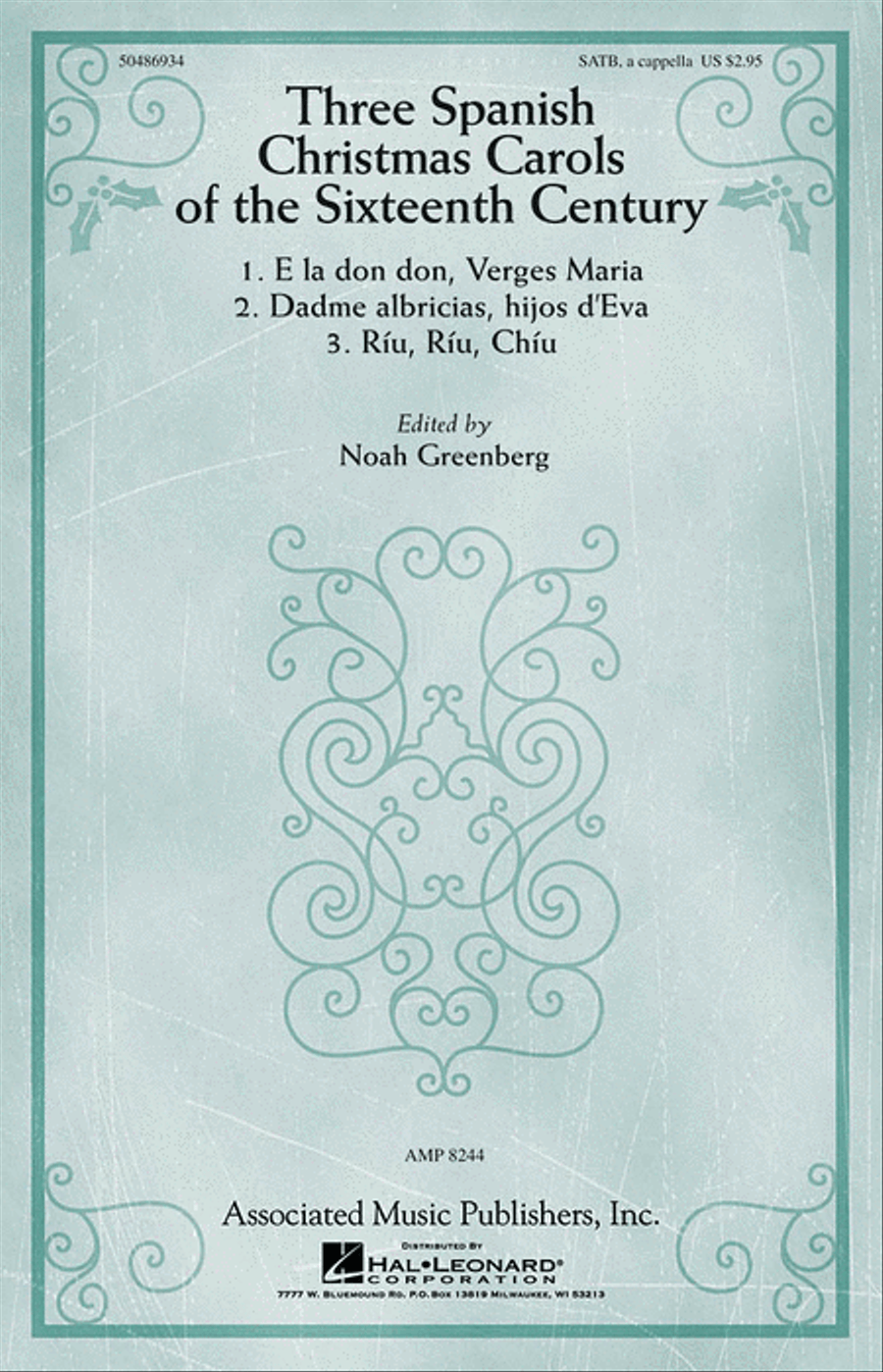 Three Spanish Christmas Carols of the Sixteenth Century 4-Part scores gallery preview page 1