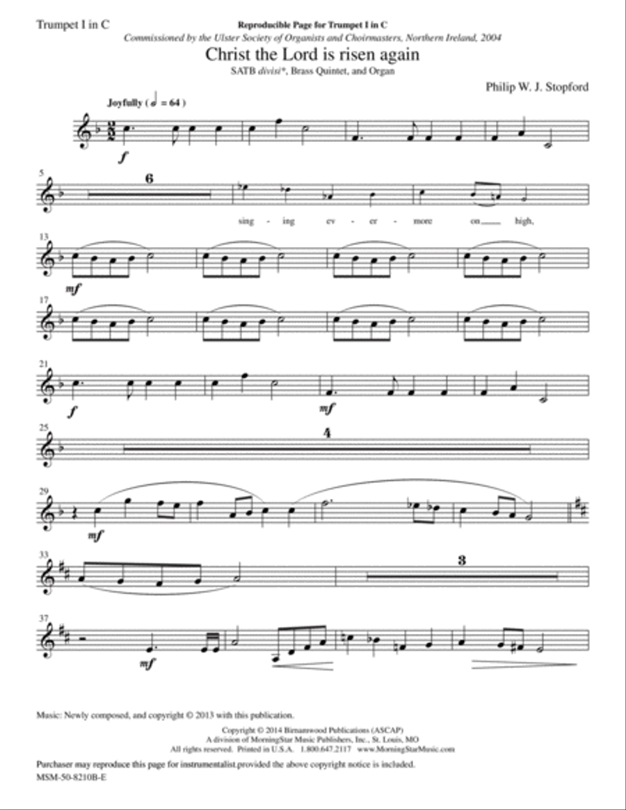 Christ the Lord Is Risen Again Choir scores gallery preview page 3