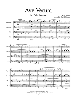 Book cover for Ave Verum for Tuba Quartet