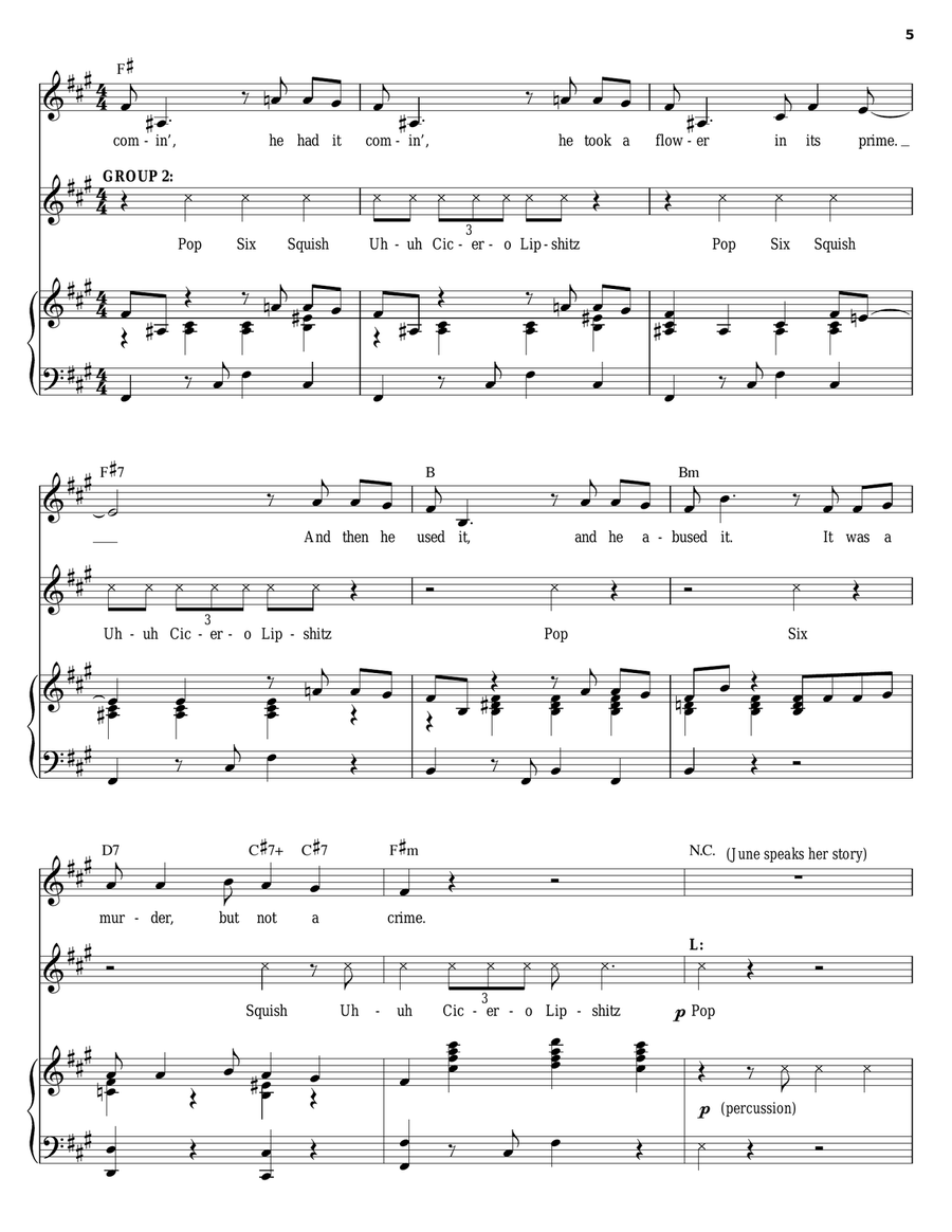 Cell Block Tango Piano, Vocal scores gallery preview page 5