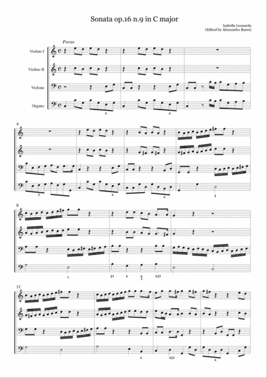 Isabella Leonarda, Sonata op.16 n.9 in C major Small Ensemble scores gallery preview page 2