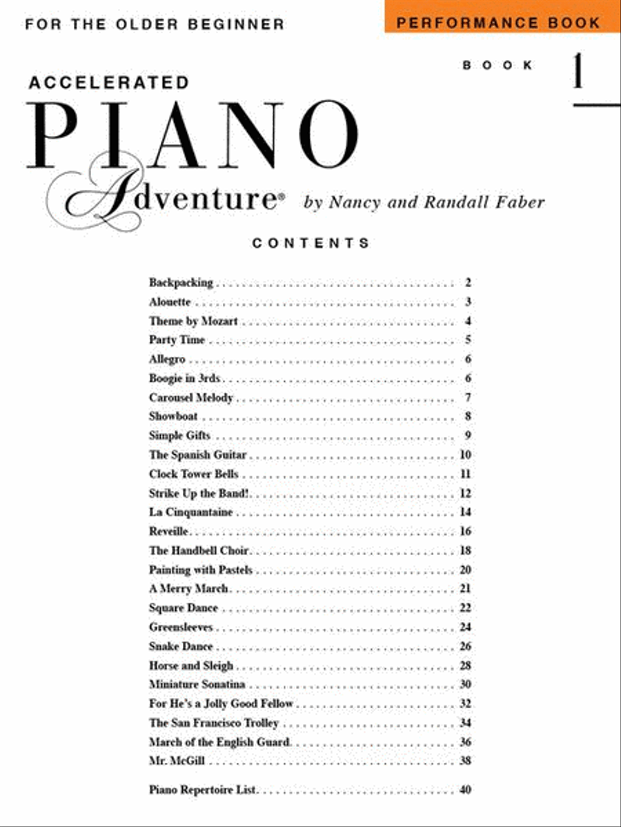 Accelerated Piano Adventures for the Older Beginner Piano Method scores gallery preview page 2