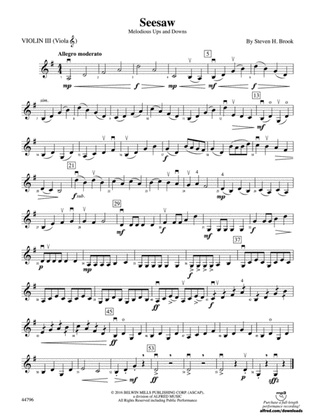 Seesaw: 3rd Violin (Viola [TC])