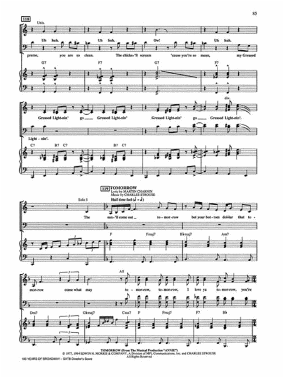 100 Years of Broadway (Medley) 4-Part scores gallery preview page 7