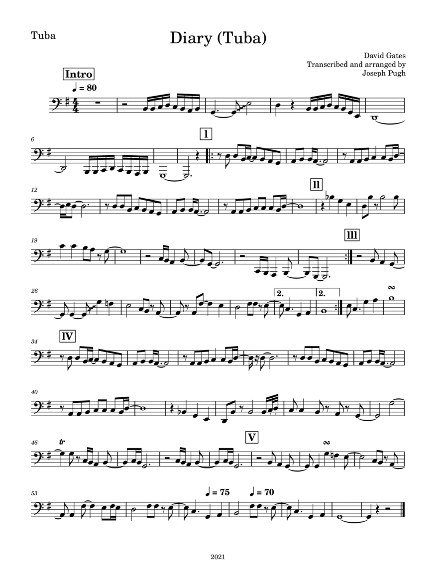 Diary Piano scores gallery preview page 1
